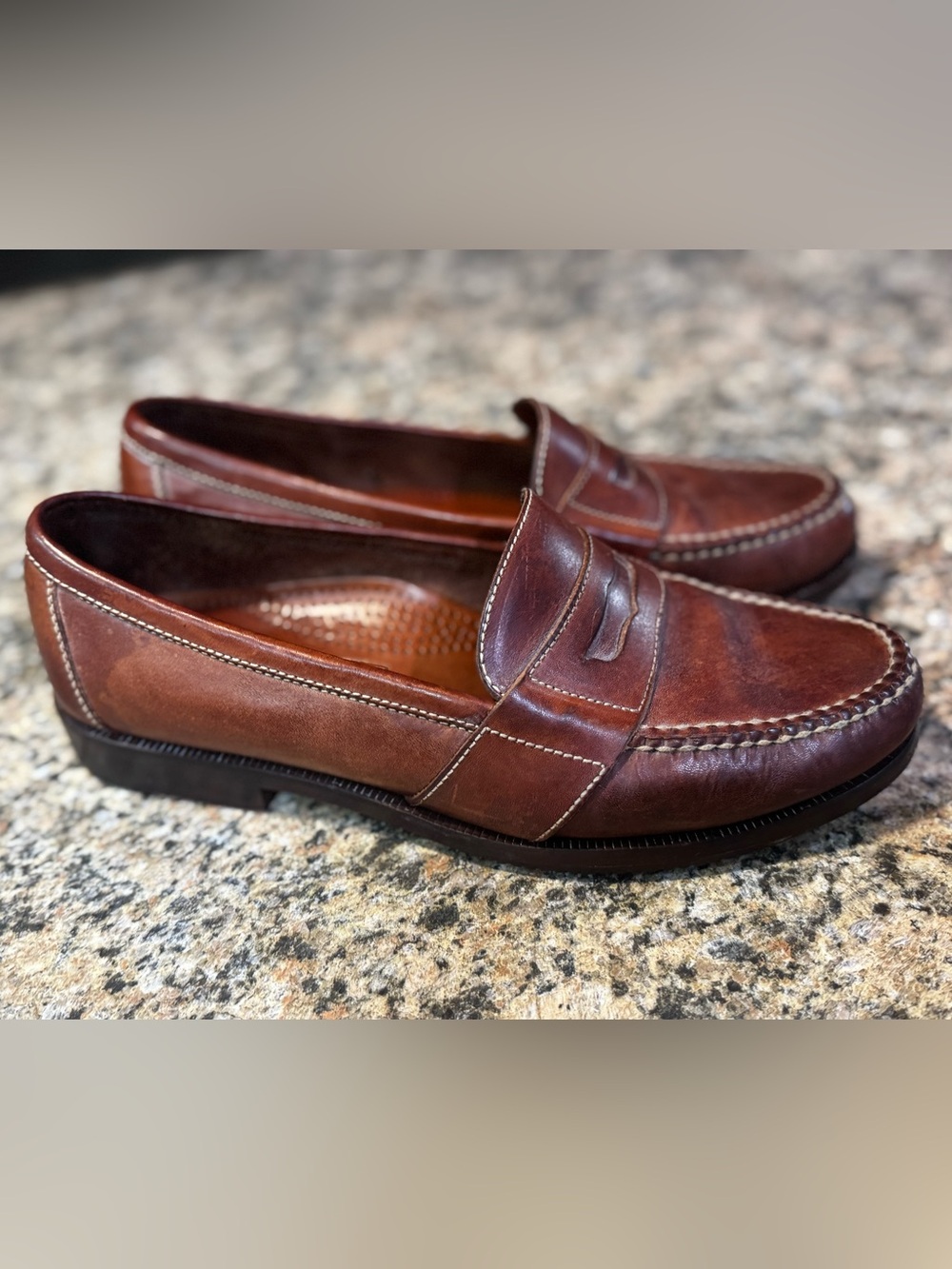 Cole Haan Penny Loafers Men’s 10 M Brown Leather Slip On Dress Preppy Yuppie